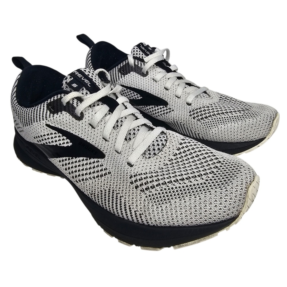 Brooks Revel 5 Women 9.5 White Black Running Shoes Sneakers Athletic Road